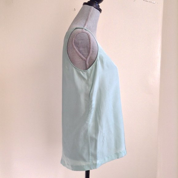 NWT J.Crew Women's 2 Light 100% Silk Pocket Sleeveless Tank Top 39370 Green - Picture 8 of 14